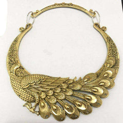 Retro Carved Peacock Collar