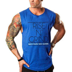Rise N Grind No Pain No Gain Aesthetic Bodybuilding Stringer Tank Top Apparel