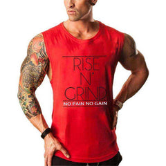 Rise N Grind No Pain No Gain Aesthetic Bodybuilding Stringer Tank Top Apparel