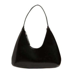 Patent Leather Shiny Underarm Baguette PU Tote Handbags