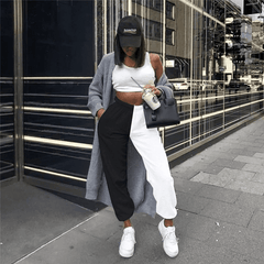 Black and White Patchwork Sweatpants
