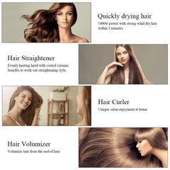 Professional Electric Comb Hair Dryer Straightener Curler