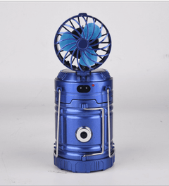 6 in 1 Portable Outdoor LED Camping Lantern With Fan Solar Rechargeable