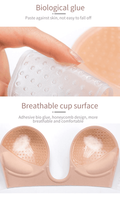 Invisible Backless Strapless Self-adhesive Deep U Push Up Bra