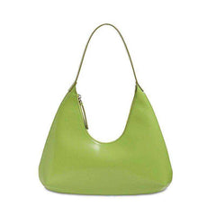 Patent Leather Shiny Underarm Baguette PU Tote Handbags