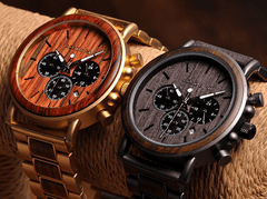 Gold Watch Men Luxury Brand Wooden Wristwatches