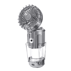 6 in 1 Portable Outdoor LED Camping Lantern With Fan Solar Rechargeable