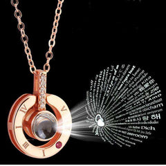 Romantic Love Memory Projection Pendant Necklace