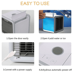 High Quality Portable Mini Air Conditioner Cooler with 7 Color LED