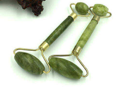 Double Head Green Jade Roller Facial Slimming Elliptical Massager