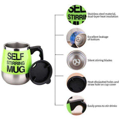 Electric Hot Automatic Self Stirring Coffee Milk Smart Stainless Steel Mug - Awakening Aesthetics