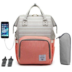 USB Diaper Bag Baby Care Large Capacity Maternity Waterproof Backpack
