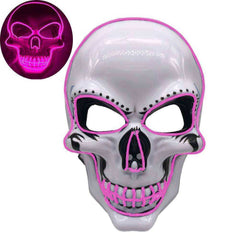 Halloween Skeleton Skull  Mask LED Glow Scary EL-Wire Cosplay Costume