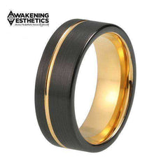 Jewelry - Black & Yellow Gold Tungsten Ring