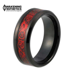Jewelry - Red Dragon & Black Tungsten Ring