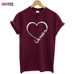 Love Heart Jesus Faith T Shirt - AWAKENING AESTHETICS