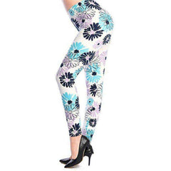 New 2021 Fashion Plus Size Print Flower Guitar Plaid Thin Nine Leggings - Awakening Aesthetics