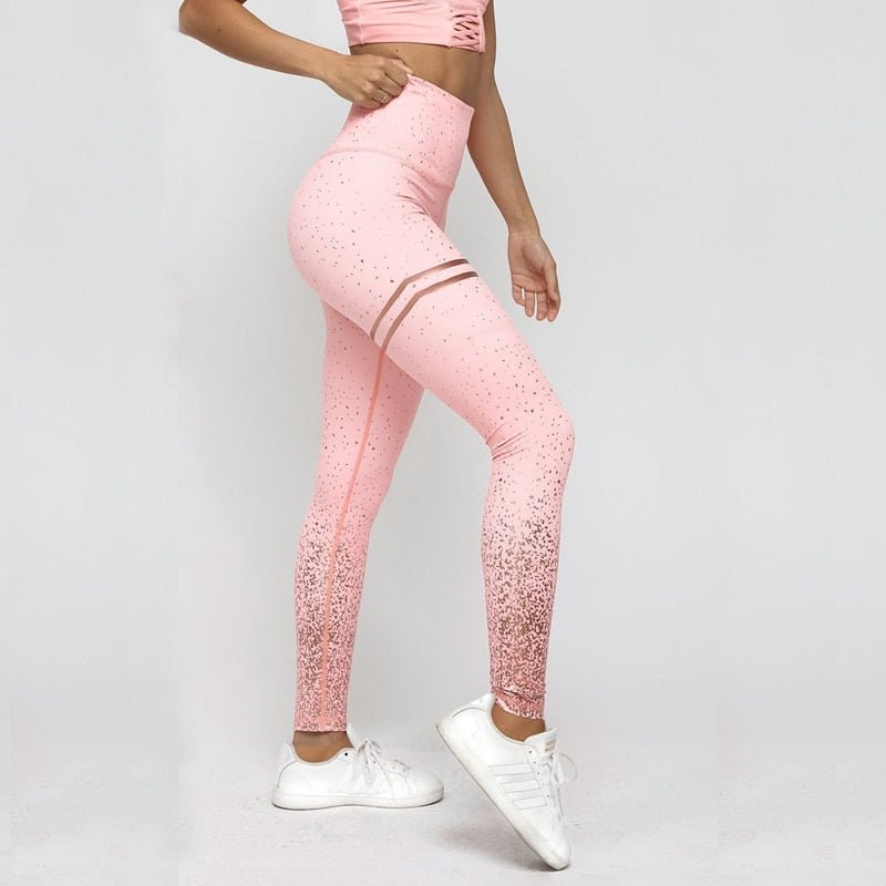 New Hotsale Women Gold Print Leggings No Transparent Exercise Fitness Leggings Push Up Workout Female Pants - Awakening Aesthetics
