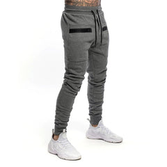 New Mens Jogger Zip pocket Sweatpants Man Gyms Workout Fitness Cotton Trousers Male Casual Fashion Skinny Track Pants Winter - Awakening Aesthetics