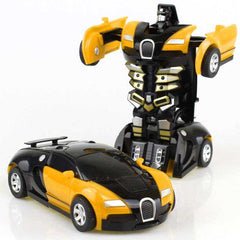 New One-key Automatic Transform Robot Funny Diecasts Plastic Model Car Kid Toys - Awakening Aesthetics
