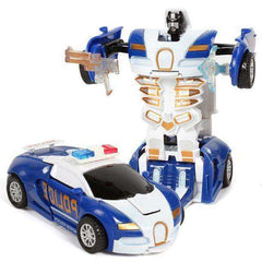 New One-key Automatic Transform Robot Funny Diecasts Plastic Model Car Kid Toys - Awakening Aesthetics