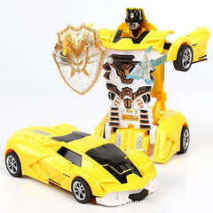 New One-key Automatic Transform Robot Funny Diecasts Plastic Model Car Kid Toys - Awakening Aesthetics