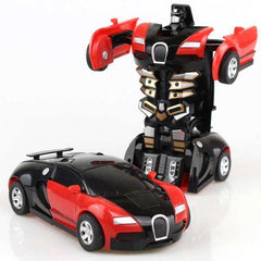 New One-key Automatic Transform Robot Funny Diecasts Plastic Model Car Kid Toys - Awakening Aesthetics