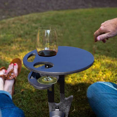 Portable Beer Wine Table with Foldable Round Desktop - Awakening Aesthetics