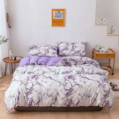 Printed Marble Bed Sets White Black Duvet Cover - Awakening Aesthetics