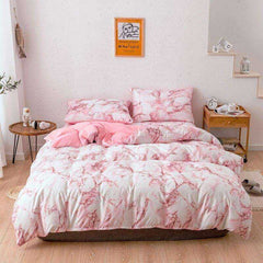 Printed Marble Bed Sets White Black Duvet Cover - Awakening Aesthetics