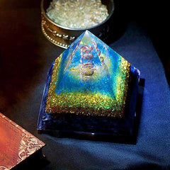 Blue Transparent Awakening Orgonite Pyramid 11cm