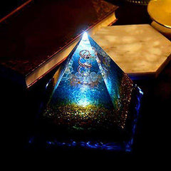 Blue Transparent Awakening Orgonite Pyramid 11cm