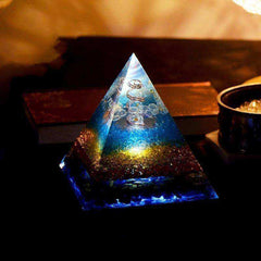 Blue Transparent Awakening Orgonite Pyramid 11cm