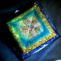 Blue Transparent Awakening Orgonite Pyramid 11cm