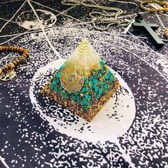 Life Potential Natural Awakening Turquoise Crystal Orgonite Pyramid