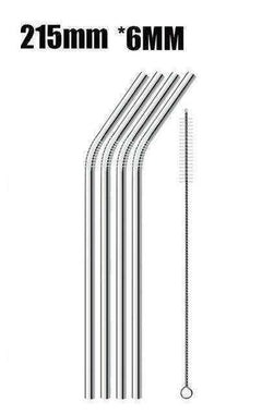 Reusable 304 Stainless Steel Straws & Cleaner Brush