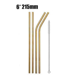 Reusable 304 Stainless Steel Straws & Cleaner Brush