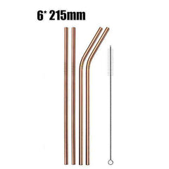 Reusable 304 Stainless Steel Straws & Cleaner Brush