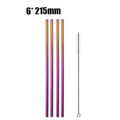 Reusable 304 Stainless Steel Straws & Cleaner Brush