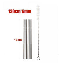 Reusable 304 Stainless Steel Straws & Cleaner Brush