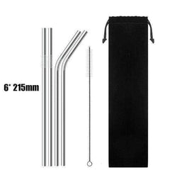 Reusable 304 Stainless Steel Straws & Cleaner Brush