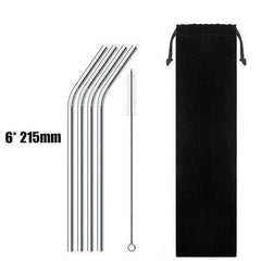 Reusable 304 Stainless Steel Straws & Cleaner Brush
