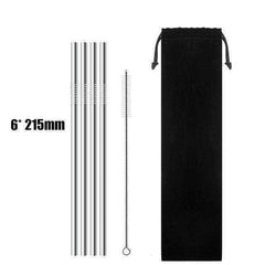 Reusable 304 Stainless Steel Straws & Cleaner Brush