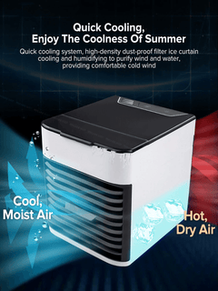 New Portable Air Conditioner Cooler Humidifier Purifier With 7 Color Led