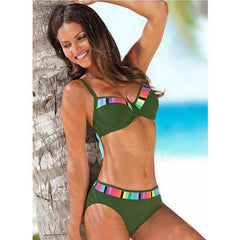Sexy 2021 Push Up Print Polka Dots Plus Size Bikini Set - Awakening Aesthetics