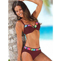 Sexy 2021 Push Up Print Polka Dots Plus Size Bikini Set - Awakening Aesthetics