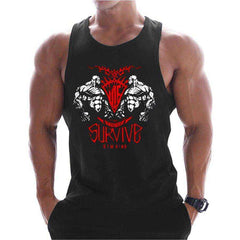 Summer Men Cotton Casual Printed Bodybuilding Gym Fitness Workout Sleeveless Shirt - Awakening Aesthetics