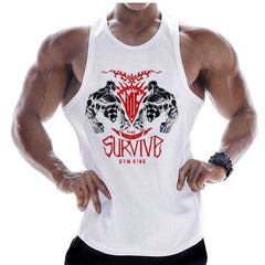 Summer Men Cotton Casual Printed Bodybuilding Gym Fitness Workout Sleeveless Shirt - Awakening Aesthetics