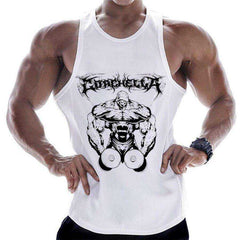 Summer Men Cotton Casual Printed Bodybuilding Gym Fitness Workout Sleeveless Shirt - Awakening Aesthetics