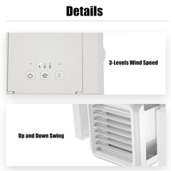 New Dual Tank Mini Portable Usb Air Conditioner Humidifier Purifier With 7 Color LED